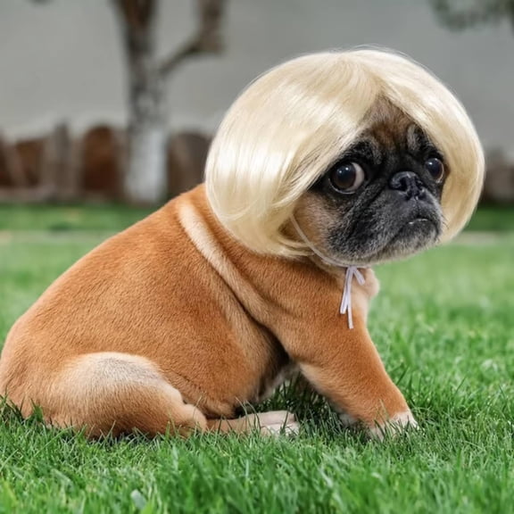 Funny Pet Wig Headband for Dogs & Cats, Soft Pet Cosplay Costume with Adjustable Straps, Cute Costume Accessory for Photos, Parties & Holidays, for Small Medium Large Dogs Cats Unique Gift
