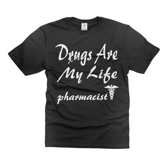 Funny Pharmacist Tee Shirts Drugs Are My Life T-Shirt Funny Saying Tee Legal Drug Dealer T-Shirt (5X-Large Black)