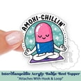 thumbnail image 1 of Funny Pharmacy Tech Interchangeable Acrylic Badge Reel Topper - Amoxi-Cillin Acrylic Swappable ID Topper For Pharmacist, Nurses & Vet Tech, 1 of 2