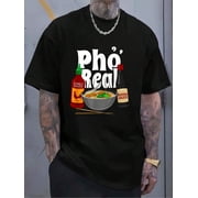 Funny Pho Real Shirt Pho Bowl Tshirt Men Women Gift Men's Cotton Crew Neck Graphic Tee Casual Short Sleeve Solid T-Shirt