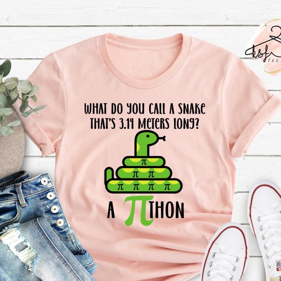 Funny Pi Day Math Teacher TShirt 39 Pithon 39 Snake Joke