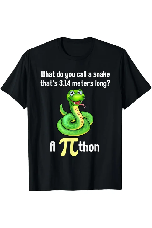 Funny Pi Day Puns Pithon Math Teacher Joke Mathematics Geek Science Unisex T-Shirt, S-5XL