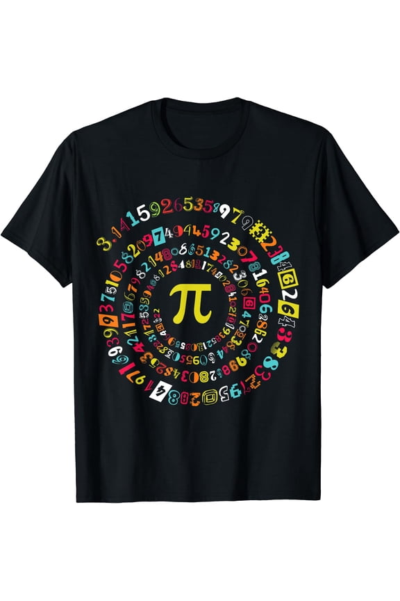 Funny Pi Day Shirt Spiral Pi Math Tee for Pi Day 3.14 T-Shirt Black Large