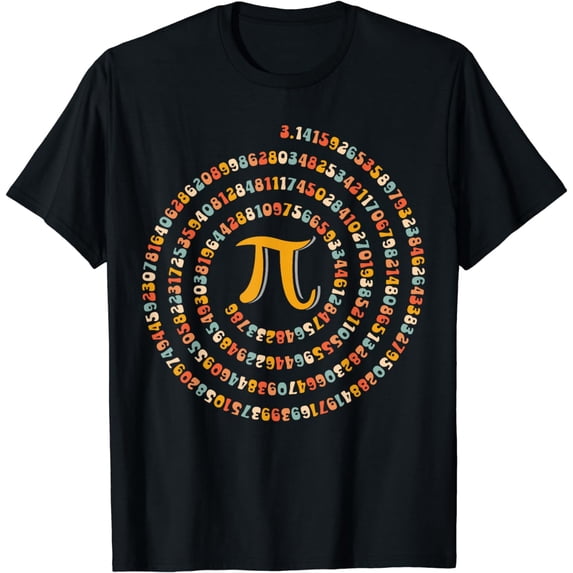 Funny Pi Day Spiral Pi Math Design for Pi Day 3.14 Groovy T-Shirt