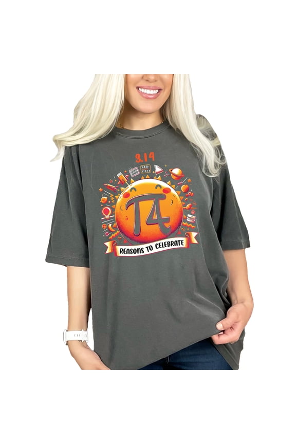 Funny Pi Day T-Shirt, Math Lover Gift, 3.14 Reasons To Celebrate, Geeky Apparel, Perfect For Math Enthusiasts, Pepper Comfort Colors T-Shirt, Large