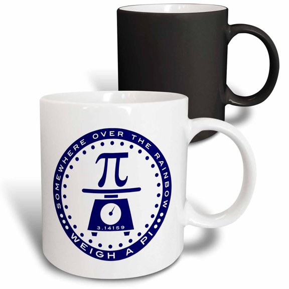 3drose, Funny Pi Design with Scales- Weigh a Pi, 11oz Magic Transforming Mug