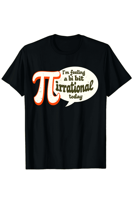 Funny Pi I'm Feeling A Bit Irrational Today Math Men Women Short Sleeve Graphic T-Shirt