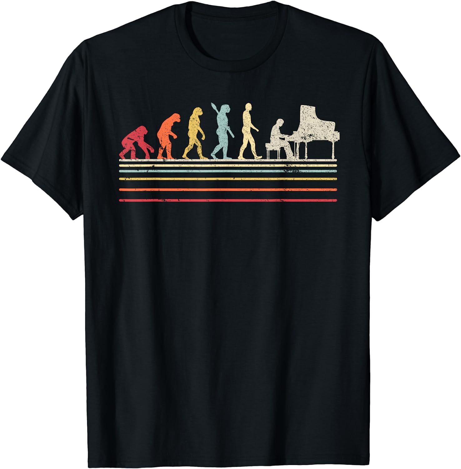Funny Piano T Shirt. Retro Vintage Evolution Of Man Shirt Funny Piano T Shirt. Retro Vintage Evolution Of Man Shirt