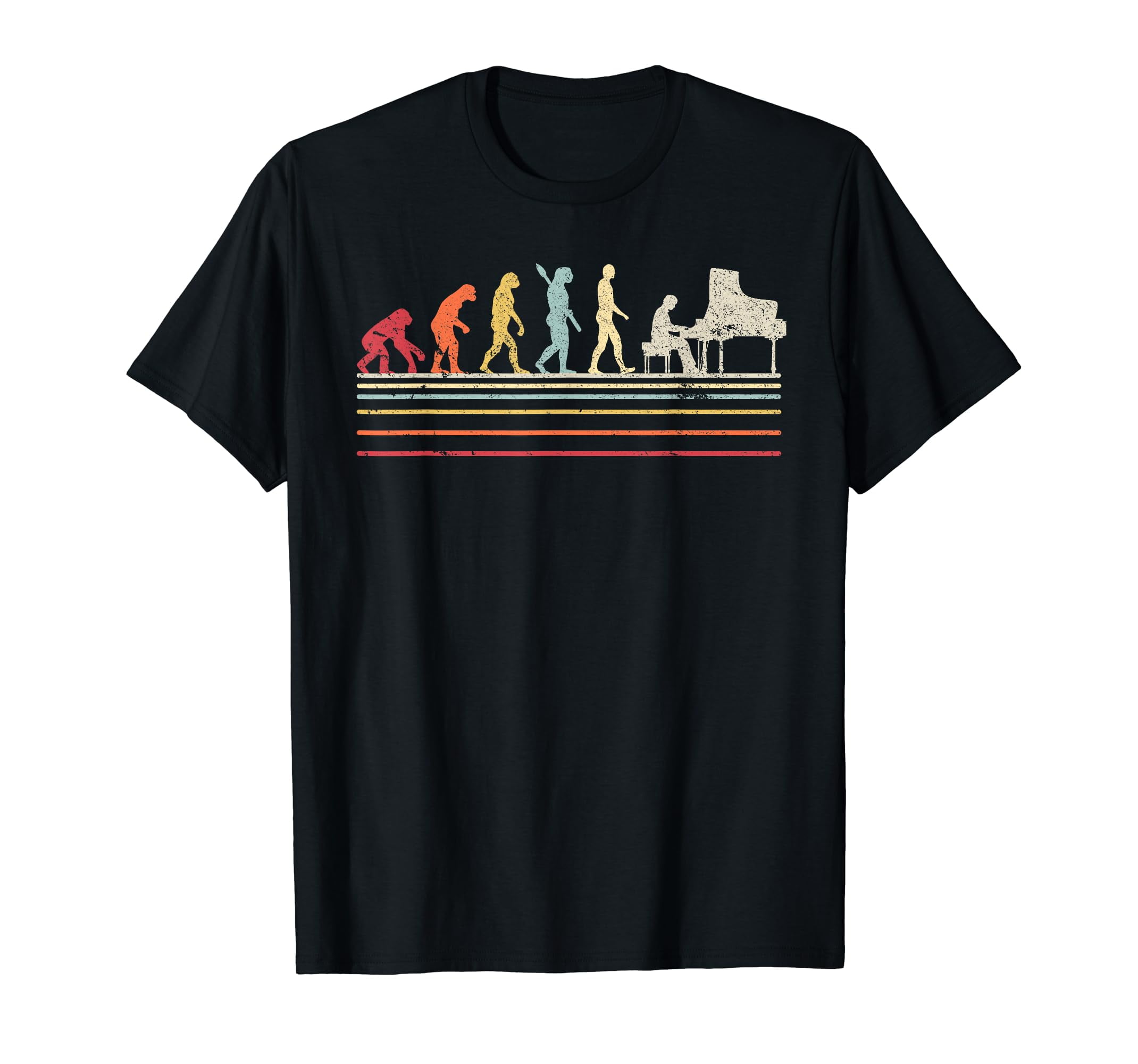 Funny Piano T Shirt. Retro Vintage Evolution Of Man Shirt Funny Piano T Shirt. Retro Vintage Evolution Of Man Shirt
