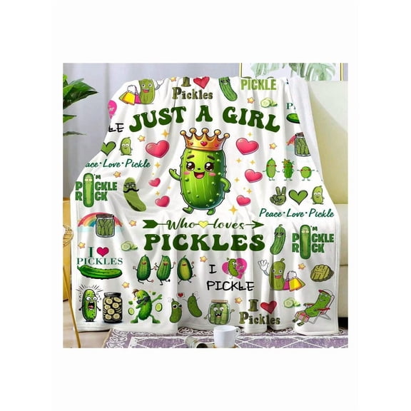 Funny Pickle Blanket Gifts For Women Men Pickle Lovers,Flannel Pickles Throw Blankets Pickles Stuff Gifts For Birthday Christmas,Nordic Style Acrylic Rectangular Office Nap Sofa Blanket