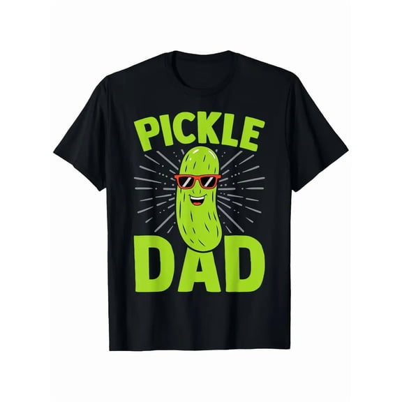 Funny Pickle Dad T-Shirt - Pickle Lover Gift for, Fathers Day Present with Pickle & Dill Design, Casual Short Sleeve Round Neck Tee for Year-Round Wear, Machine Washable
