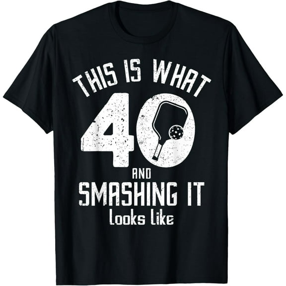 Funny Pickleball 40th Birthday 40 Years Old Love Pickleball T-Shirt Tops Tee