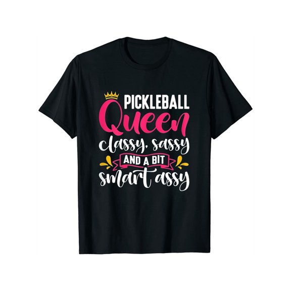 Funny Pickleball Queen Graphic For Women Pickleball Player T-Shirt Black