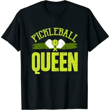 Funny Pickleball Queen Graphic Women Pickleball Player T-Shirt Black Small
