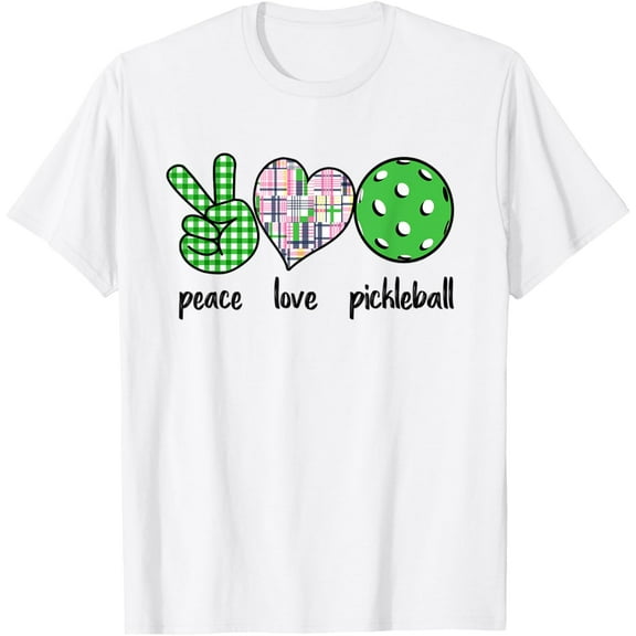 Funny Pickleball Shirts Women Retired Peace Love Pickleball T-Shirt