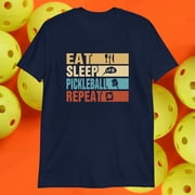Funny Pickleball T-Shirt, Eat Sleep Pickleball Repeat Graphic Tee, Pickleball Player Gift Shirt for Men and Women