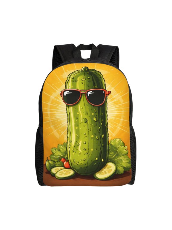 Funny Pickles Dill Backpack Large Capacity Laptop Bag for Men and Women