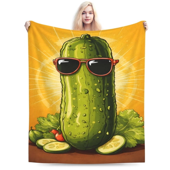 Funny Pickles Dill Blanket Gifts for Girls Women Flannel Throw Blankets for Home Couch Bed Sofa Soft Fuzzy Lightweight Decor All Seaso 50x40