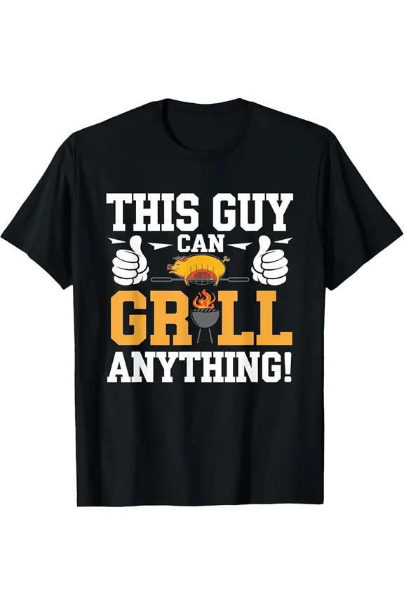Funny Pig Grill Master for Men Graphic Short Sleeve T-Shirt