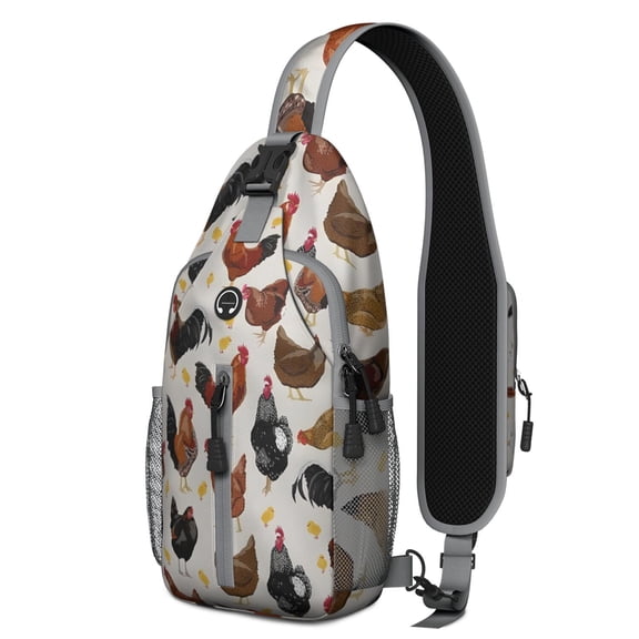 Funny Pig Pattern Hiking Daypack – Breathable Back, Adjustable Strap, Durable Stitching – Artistic Abstract Floral Design