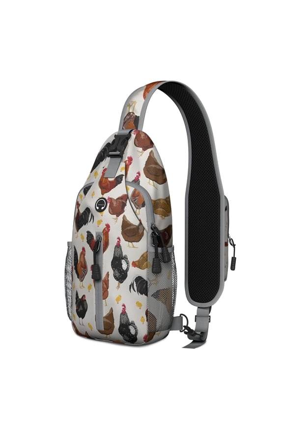 Funny Pig Pattern Hiking Daypack – Breathable Back, Adjustable Strap, Durable Stitching – Artistic Abstract Floral Design