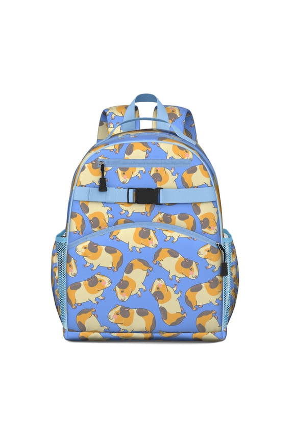 Funny Pig Toddler Backpack Cute Cartoon Farm Animal Design with Watercolor Floral Pattern for Preschoolers