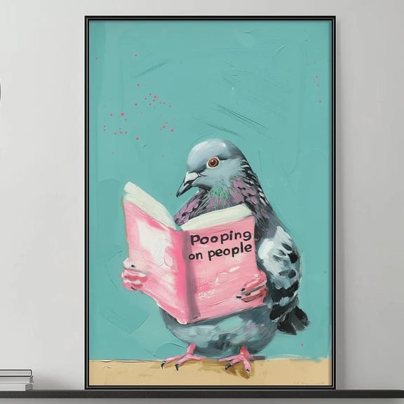 Funny Pigeon Absurd Humor Wall Art Poster Unframed Paper Print