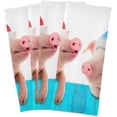 thumbnail image 1 of Funny Piglet in A Cap of Santa Claus Kitchen Towels Set of 4 Dishcloths Hand Towels Tea Towels Ultra Absorbent for Cleaning Washing Drying Dishes Tableware 28'' x 18'', 1 of 7