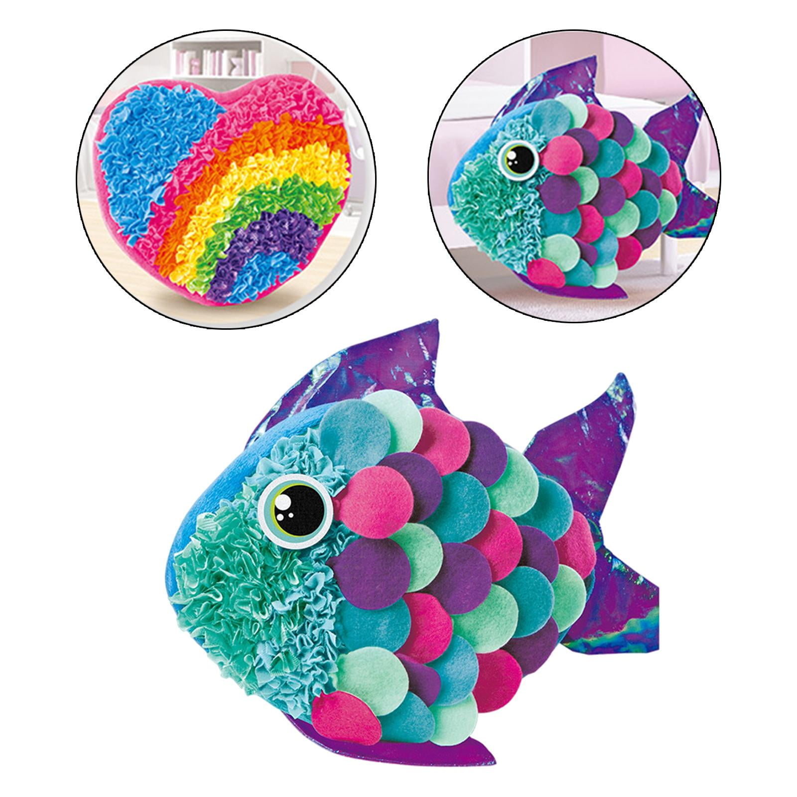 Funny Pillow DIY Kits Arts and Crafts Doll for Valentine Day Christmas Birthday Educational toys Decor , Fish