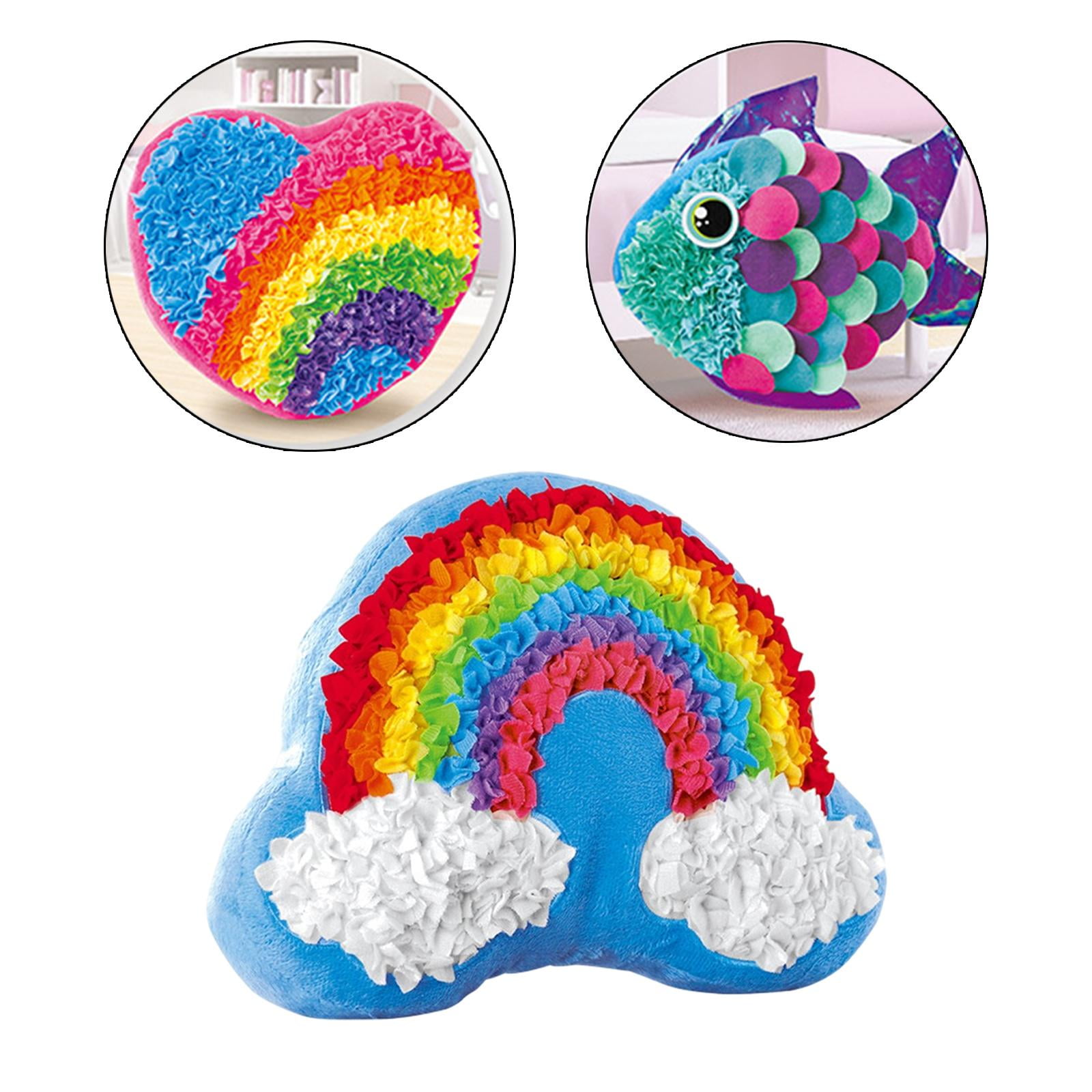 Funny Pillow DIY Kits Arts and Crafts Doll for Valentine Day Christmas Birthday Educational toys Decor , Rainbow Rainbow