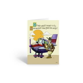 Stonehouse Collection | Vintage Airplane Note Cards | 10 Boxed Cartoon Cards & Envelopes | Airplane Pilot Cards