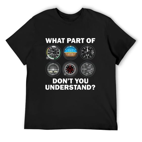 Funny Pilot Art Men Men Aviation Airline Pilot Instruments T-Shirt Black X-Large