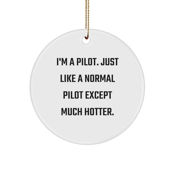 Funny Pilot Christmas Unique Gifts from Friends for Men Circle Ornament, I'm A Pilot - Circle Shaped Pilot Ornament, Pilot Decorative Ornament