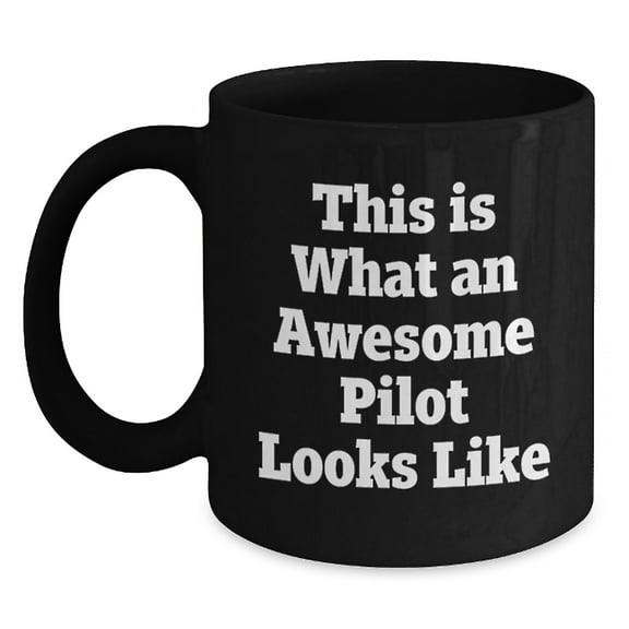 Funny Pilot Gifts for Men from Friends, Perfect Pilot Black Coffee Mug for Graduation