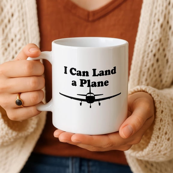 Funny Pilot Mug, I C1An Land A1 Plane Gift, Aviation Lover Present, Airplane Gift for Him, Flying Coffee Mug