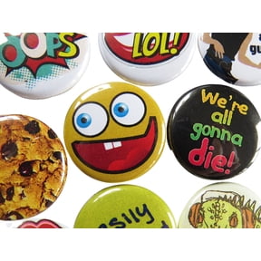 Funny Pinback Buttons Pins Set Pack of 35-1” Mini Collectibles