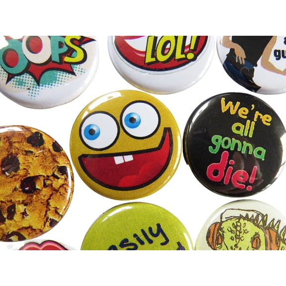 Funny Pinback Buttons Pins Set Pack of 35-1” Mini Collectibles