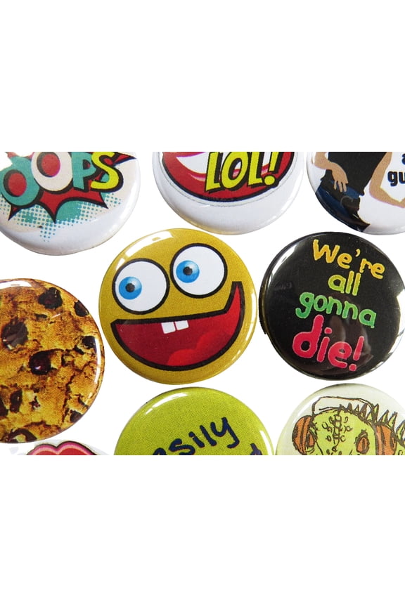 Funny Pinback Buttons Pins Set Pack of 35-1” Mini Collectibles