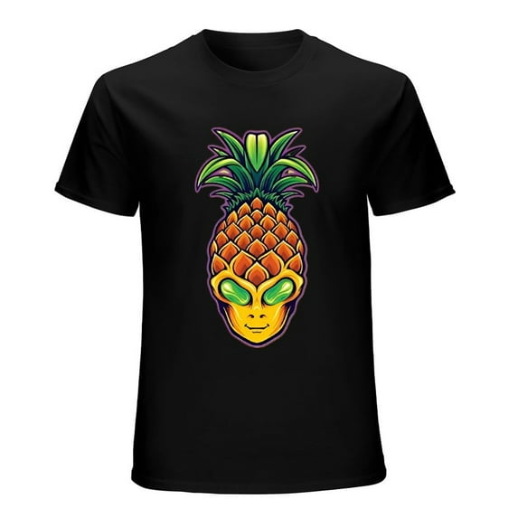 Funny Pineapple Alien Head Graphic T-Shirt Men's Tee