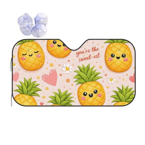 Funny Pineapple Car Windshield Sun Shade Universal Fit Auto Sun Visor Protector