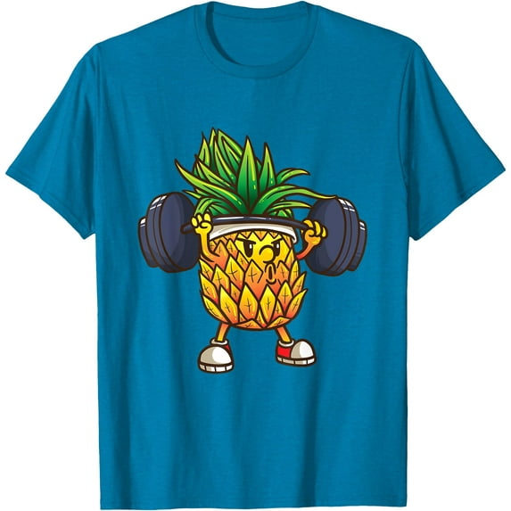 Funny Pineapple Powerlifting Weightlifting Gym Workout Softstyle Unisex T-Shirt,Sapphire Color,Size XL