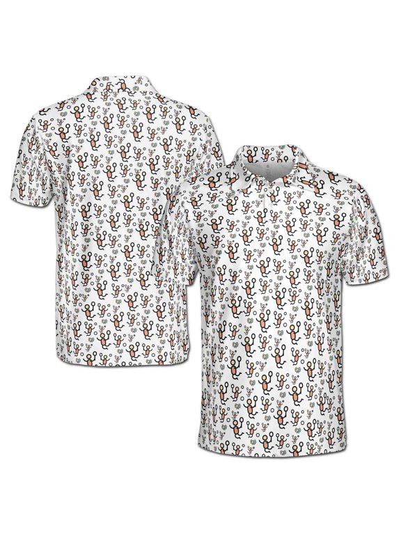 Funny Ping Pong Player Animation Men's Polo Shirt S-5XL