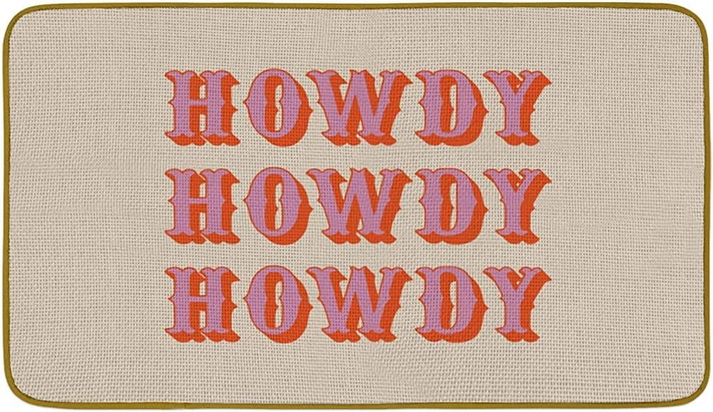 Funny Pink Howdy Decorative Doormat, Preppy Cowgirl Floor Mat, Preppy ...