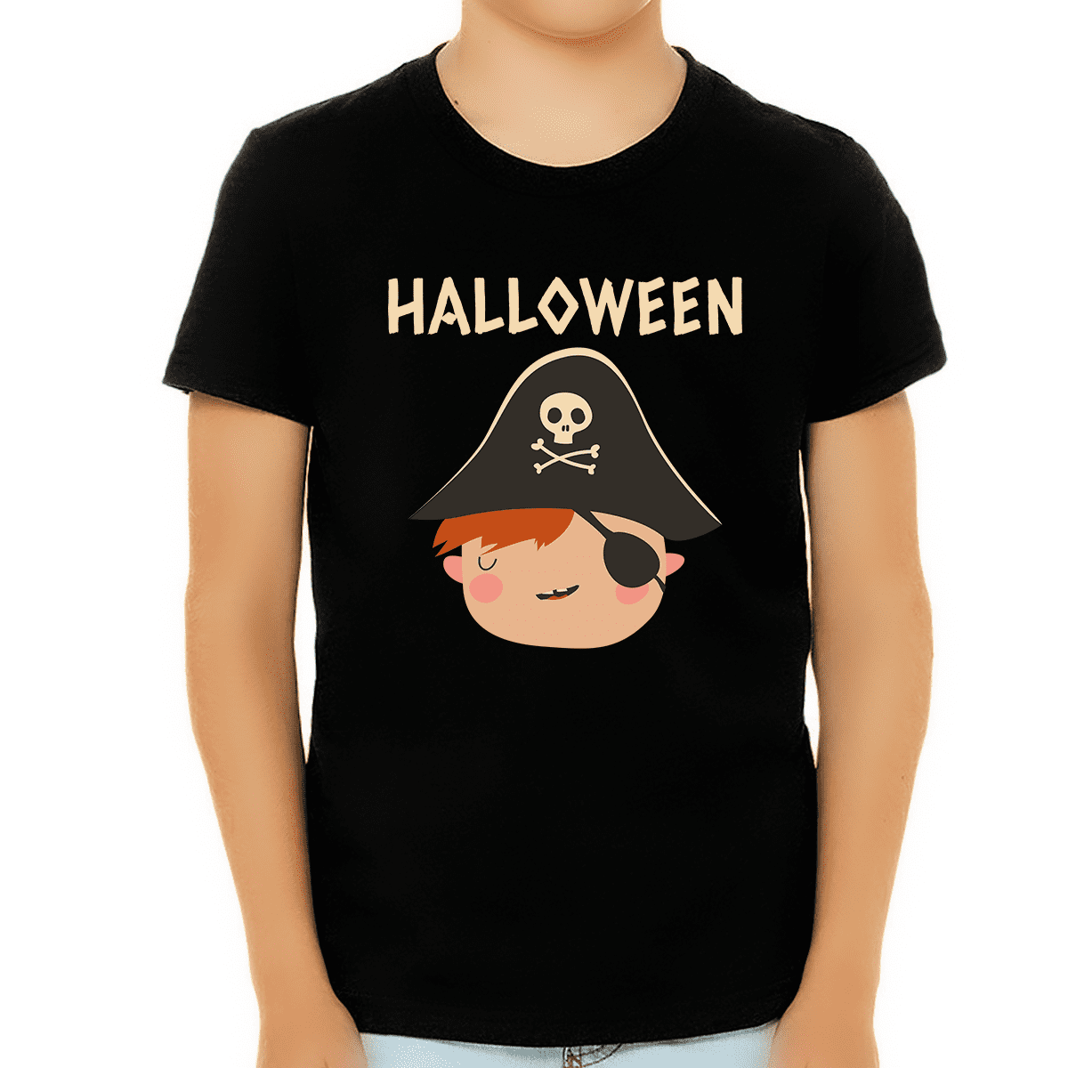 Buy Pirate Buccanneer  Jumbo Print Novelty Halloween Costume Unisex T-Shirt-Adult,S  Black at