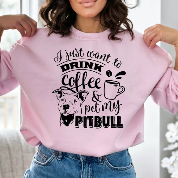 Funny Pitbull Coffee Lover Sweatshirt