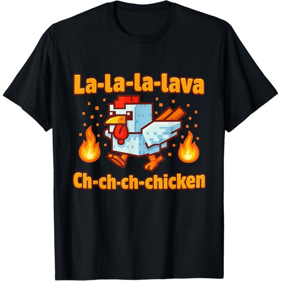 Funny Pixel Chicken Cooked Gaming Boys Game T-Shirt