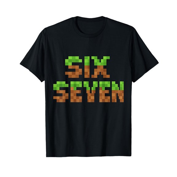 Funny Pixelated Six Seven Meme T-Shirt for Trendy Style and Comfort