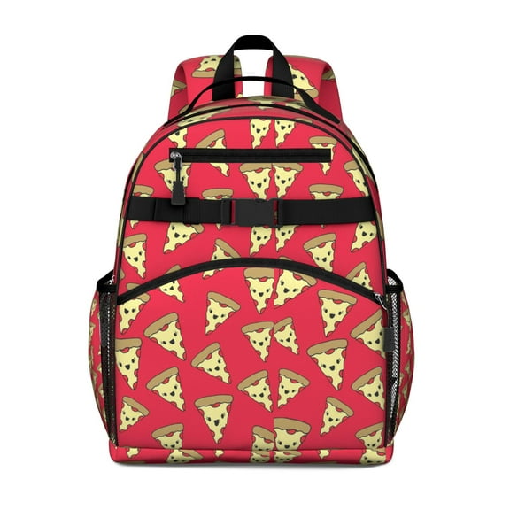 Funny Pizza and Food Cartoon Themed Student Backpack Spacious and Lightweight School Book Bag for Toddlers and Elementary Students Durable Backpack with Adjustable Straps and Easy Grip Zipper