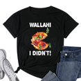 thumbnail image 1 of Funny Pizza Graphic Design For Women Ramadan T-Shirt Black Medium, 1 of 5