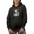 thumbnail image 1 of Funny Pizza Is My Valentine with a Skeleton, Retro Valentine's Day Gift, Black Hooded Sweatshirt or Hoodie, Small, 1 of 5